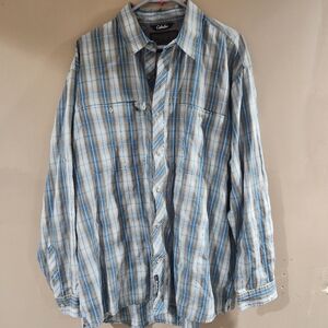 Cabela's Button Shirt Blue Sz XL